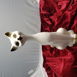 VINTAGE CERAMIC long neck CAT FIGURINE